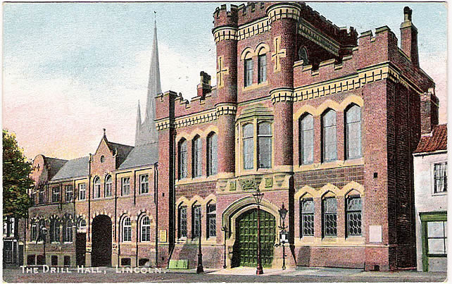 Postcard of Lincoln Drill Hall dated 1905